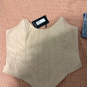 PrettyLittleThing Light Tan Corset Top